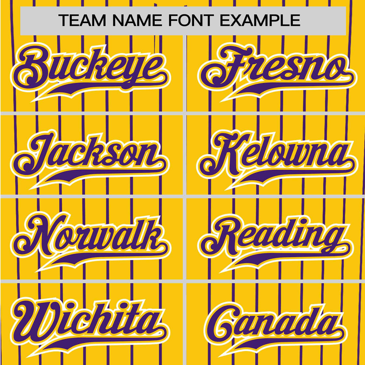 Custom Yellow Purple Pinstripe Purple-White Authentic Baseball Jersey
