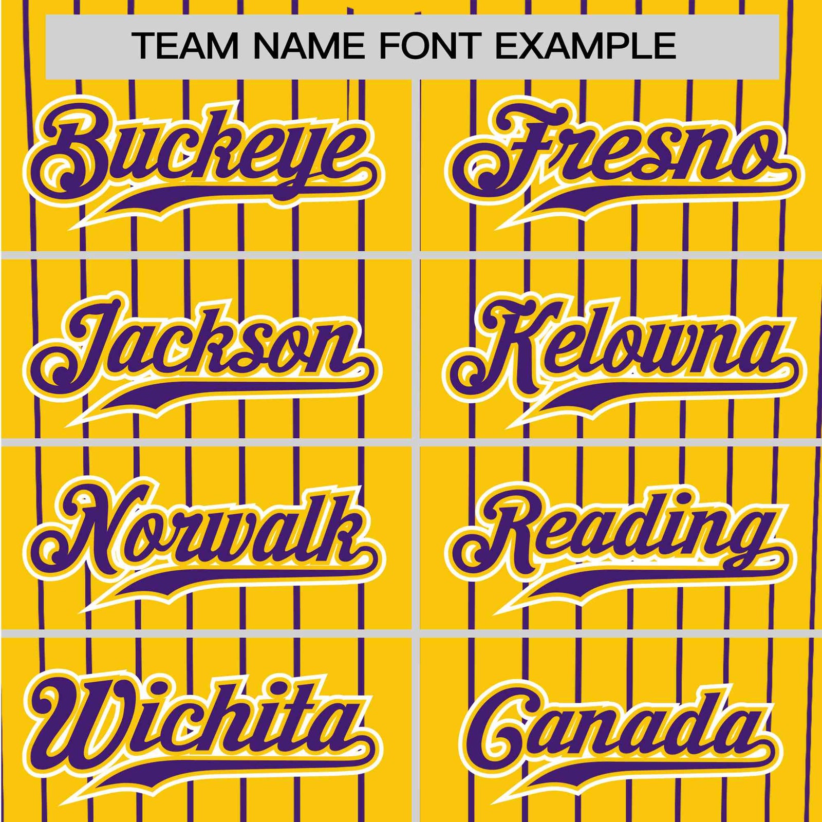 Custom Yellow Purple Pinstripe Purple-White Authentic Baseball Jersey