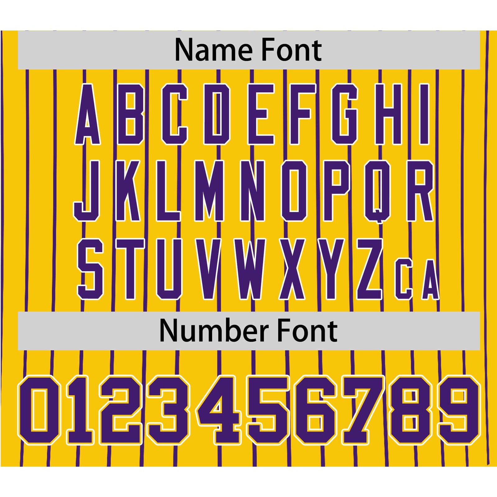 Custom Yellow Purple Pinstripe Purple-White Authentic Baseball Jersey