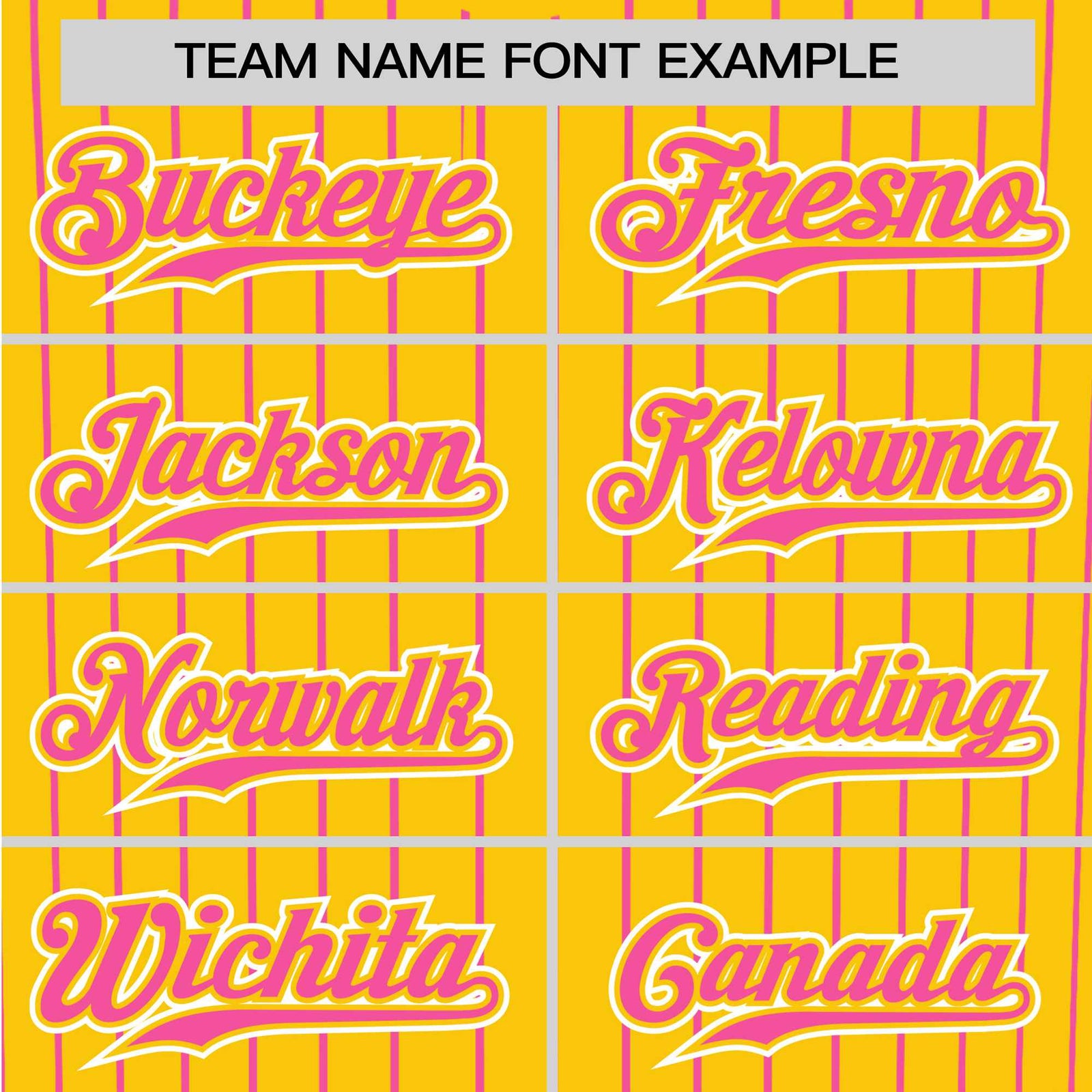 Custom Yellow Pink Pinstripe Pink-White Authentic Baseball Jersey