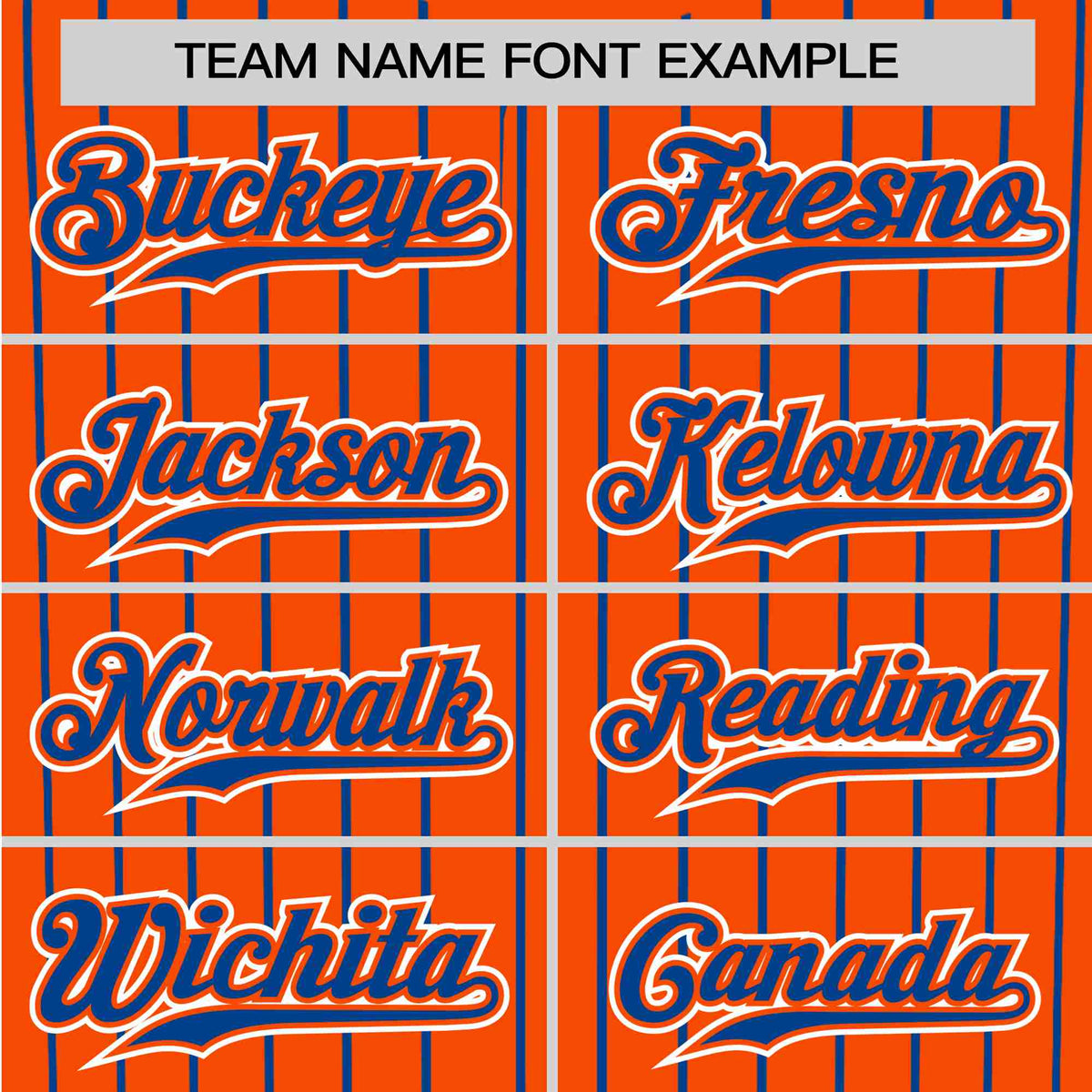 Custom Orange Blue Pinstripe Blue-White Authentic Baseball Jersey