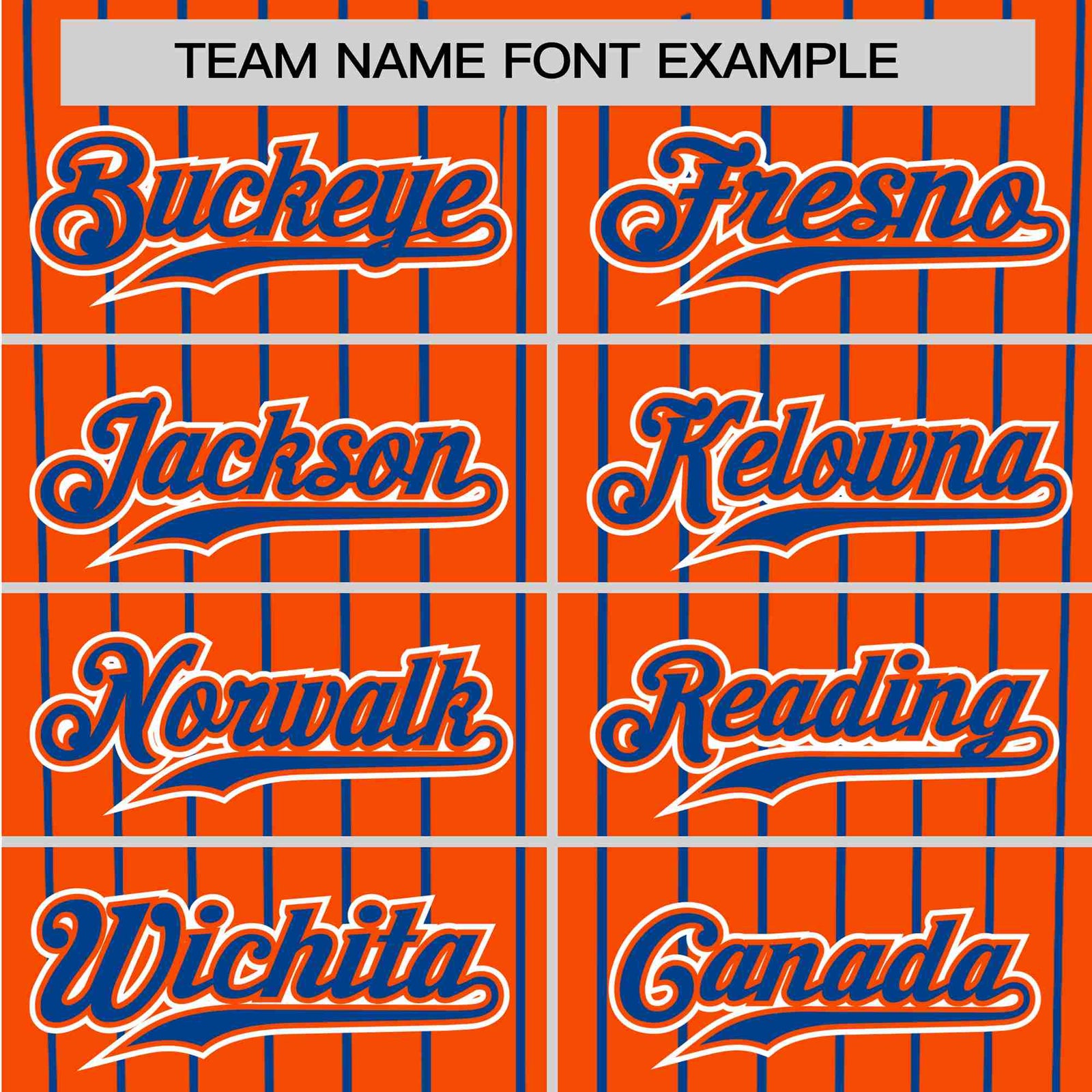 Custom Orange Blue Pinstripe Blue-White Authentic Baseball Jersey