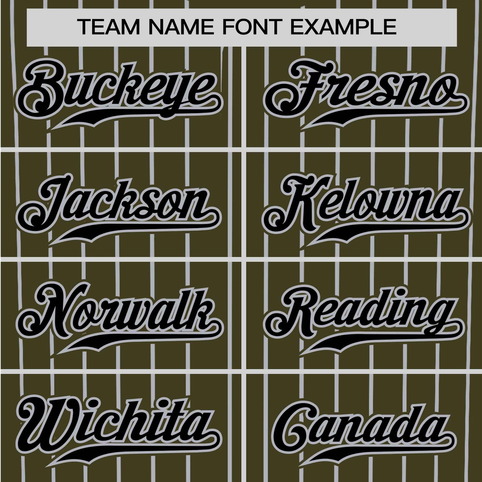 Custom Olive Black Pinstripe Black-Gray Authentic Baseball Jersey