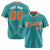 Custom Aqua Orange Pinstripe Orange-White Authentic Baseball Jersey