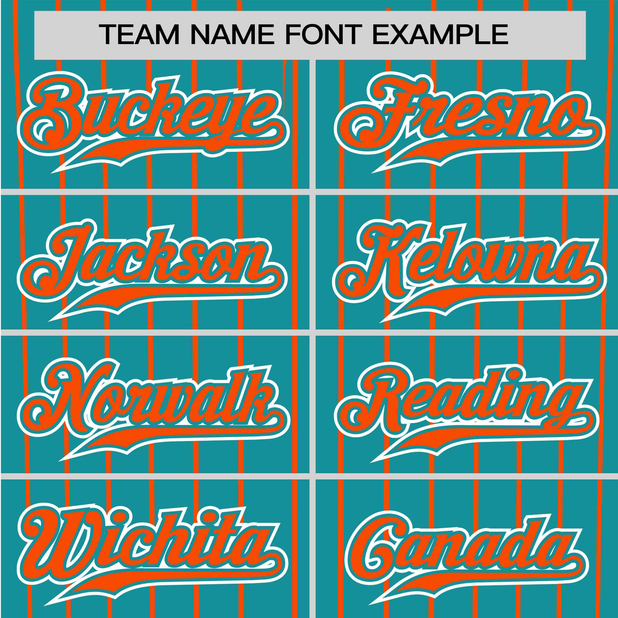 Custom Aqua Orange Pinstripe Orange-White Authentic Baseball Jersey