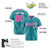 Custom Aqua Pink Pinstripe Pink-White Authentic Baseball Jersey