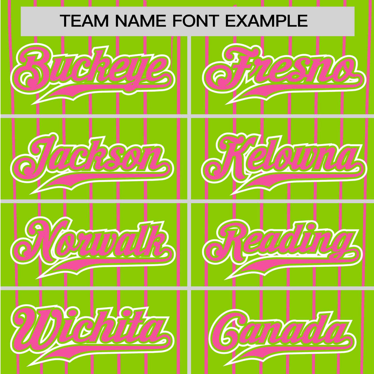 Custom Neon Green Pink Pinstripe Pink-White Authentic Baseball Jersey