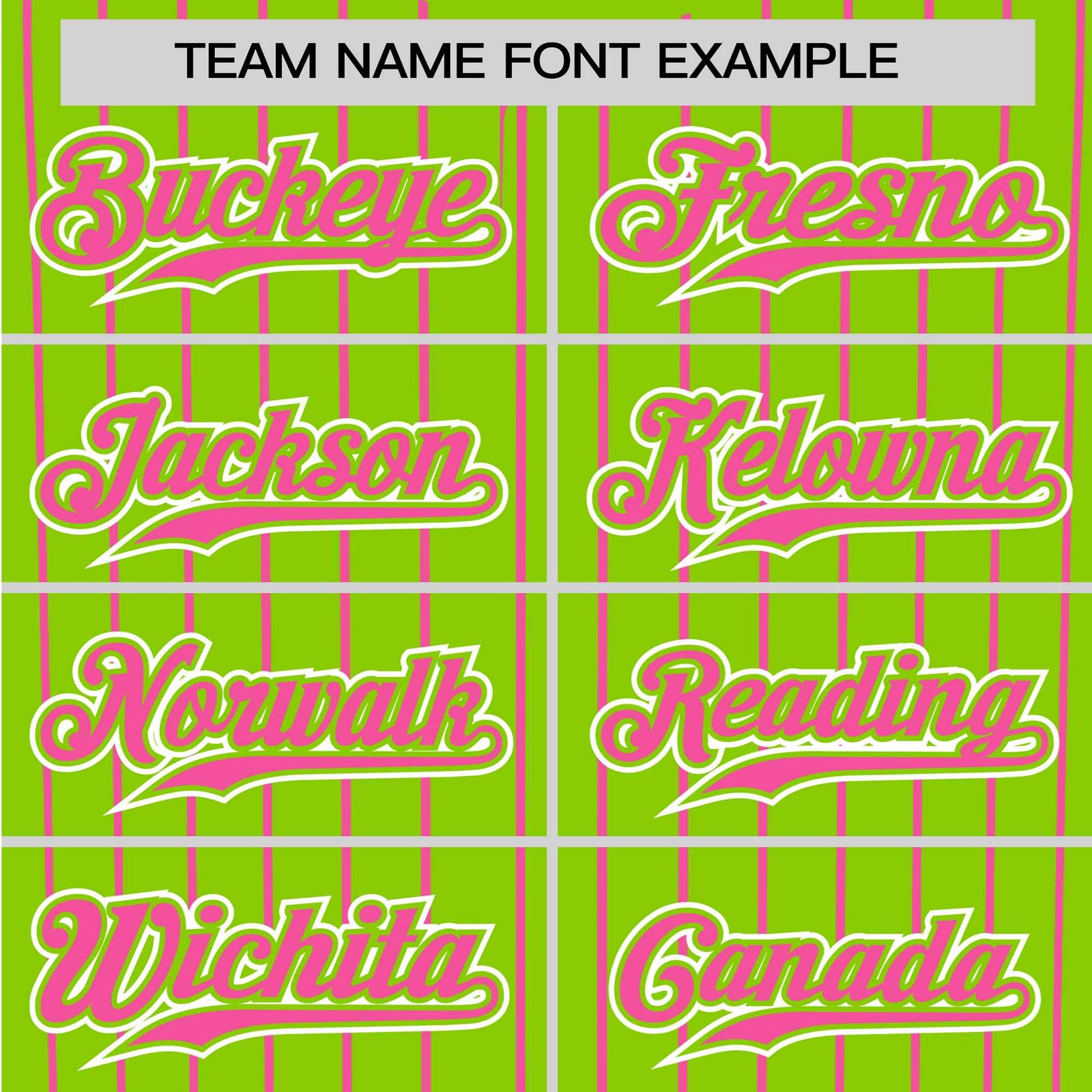 Custom Neon Green Pink Pinstripe Pink-White Authentic Baseball Jersey