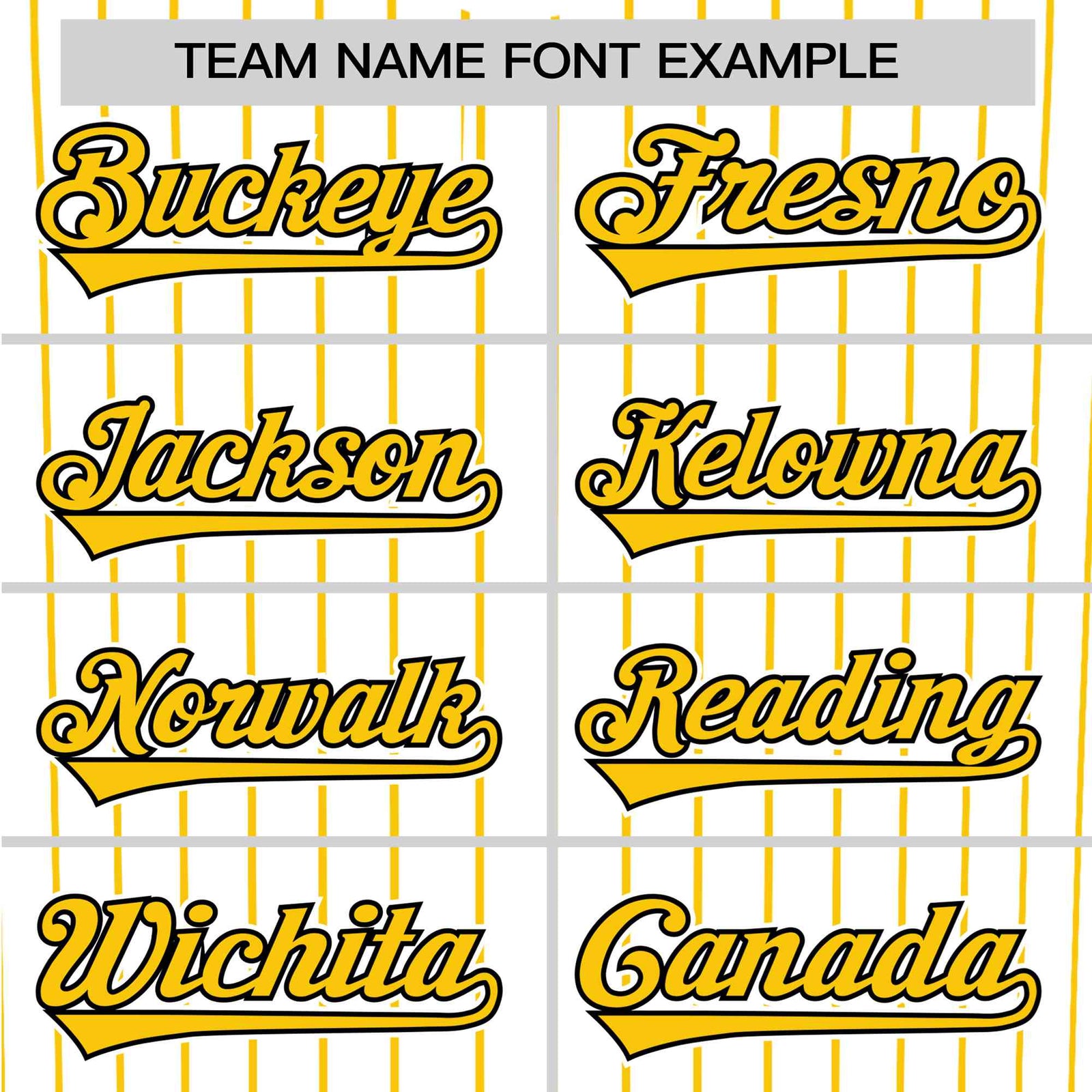 Custom White Yellow Pinstripe White-Yellow Black Authentic Baseball Jersey