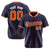 Custom Navy Orange Pinstripe Orange-White Authentic Baseball Jersey