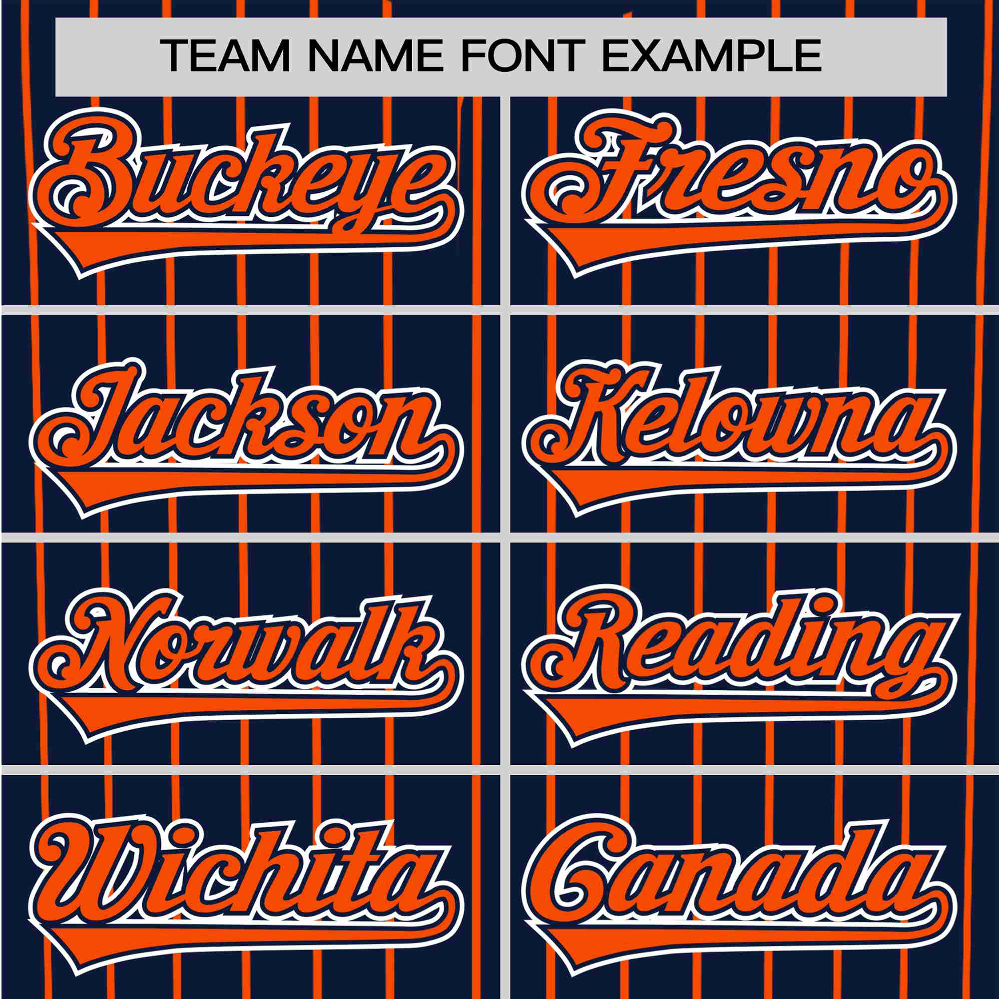 Custom Navy Orange Pinstripe Orange-White Authentic Baseball Jersey