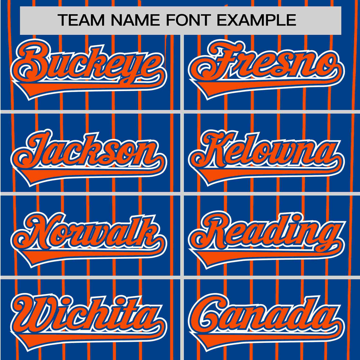 Custom Blue Orange Pinstripe Orange-White Authentic Baseball Jersey