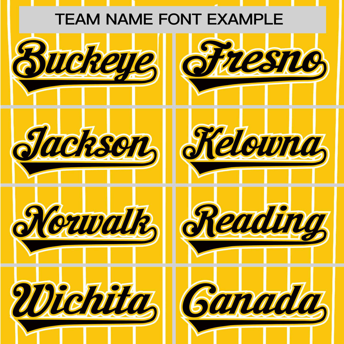 Custom Yellow White Pinstripe Black-White Authentic Baseball Jersey