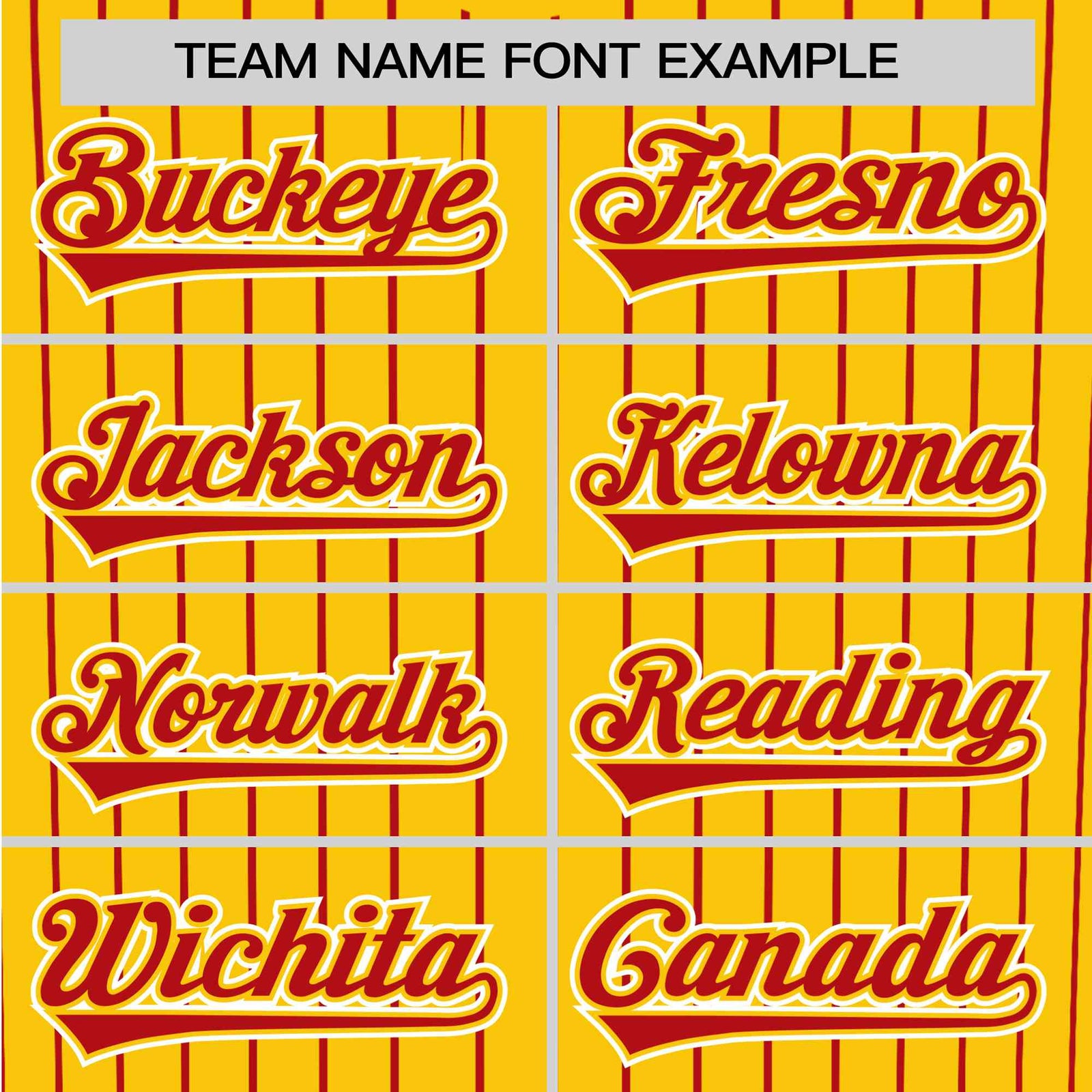 Custom Yellow Red Pinstripe Red-White Authentic Baseball Jersey