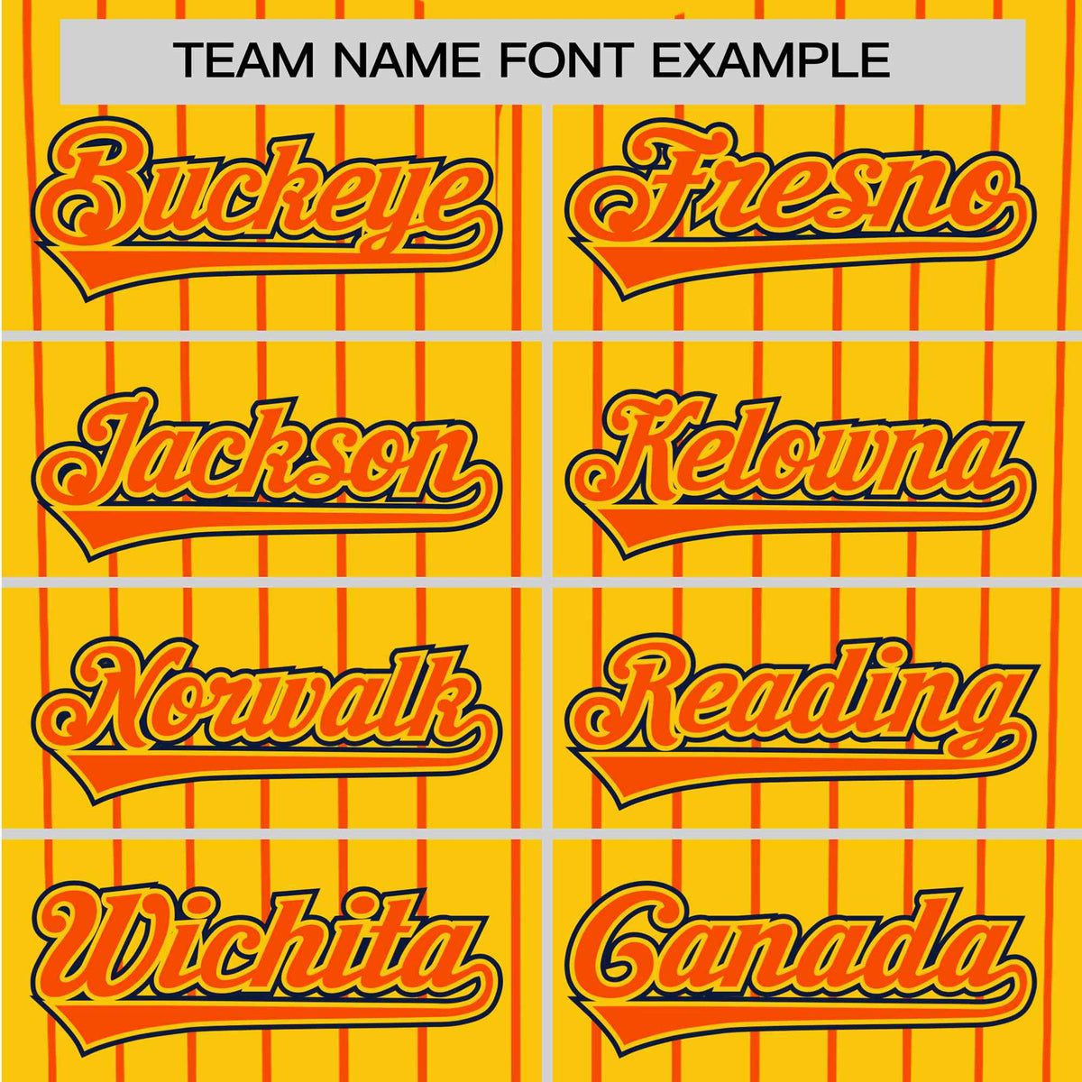 Custom Yellow Orange Pinstripe Orange-Black Authentic Baseball Jersey