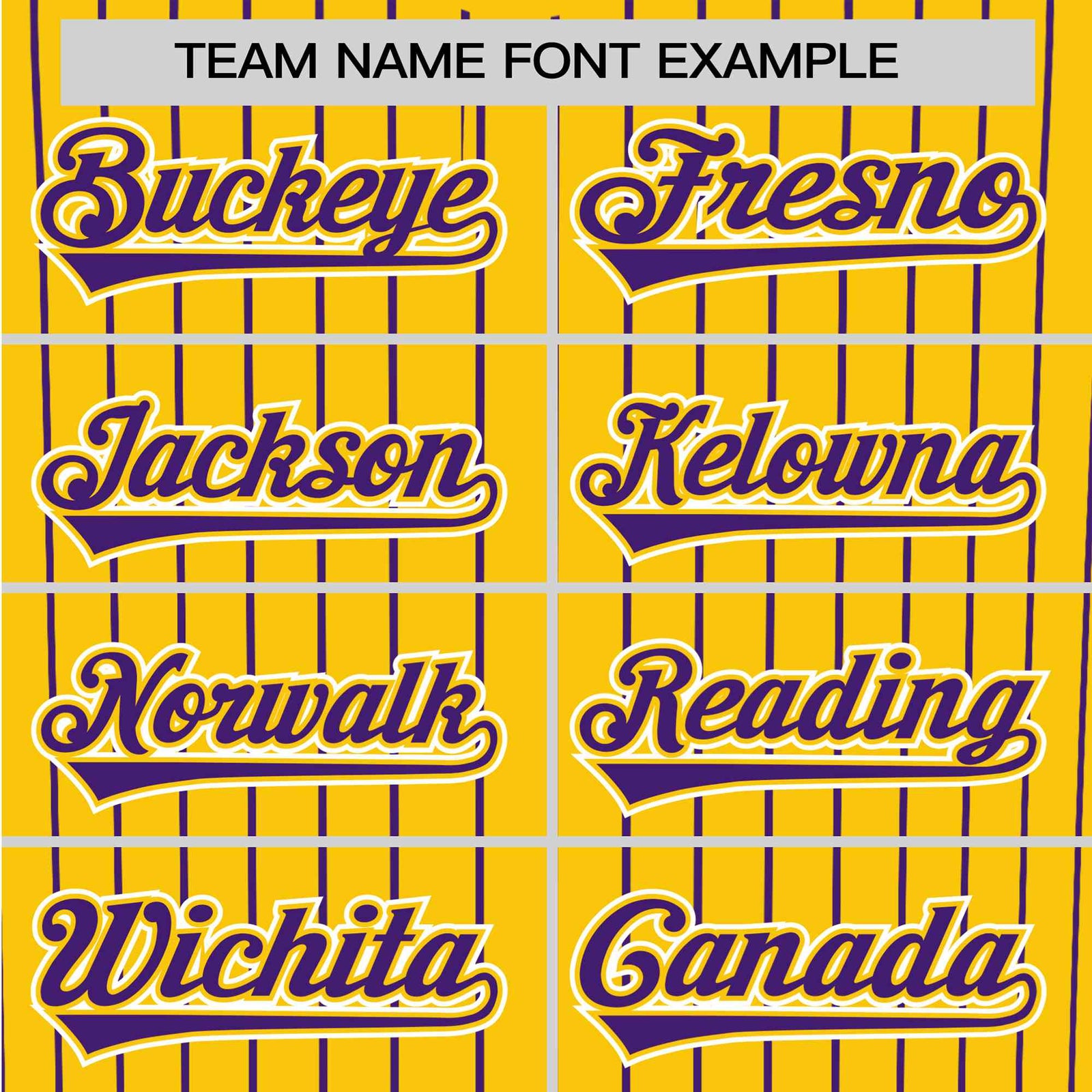 Custom Yellow Purple Pinstripe Purple-White Authentic Baseball Jersey