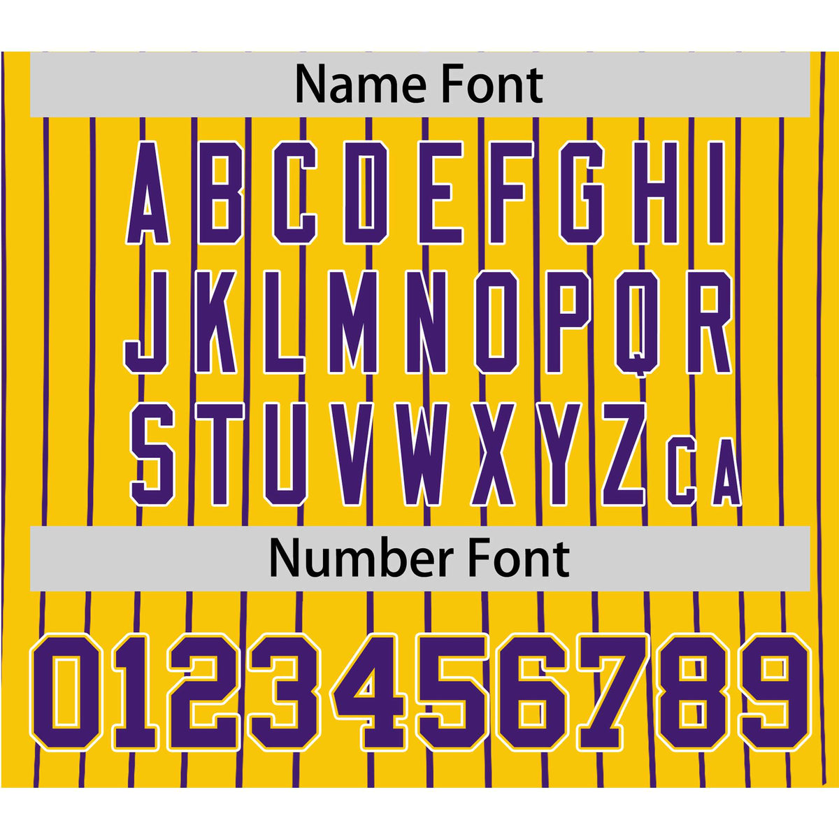 Custom Yellow Purple Pinstripe Purple-White Authentic Baseball Jersey