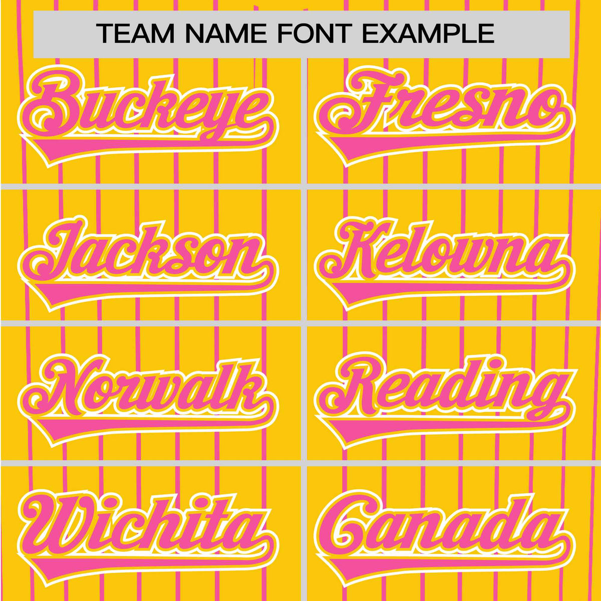 Custom Yellow Pink Pinstripe Pink-White Authentic Baseball Jersey