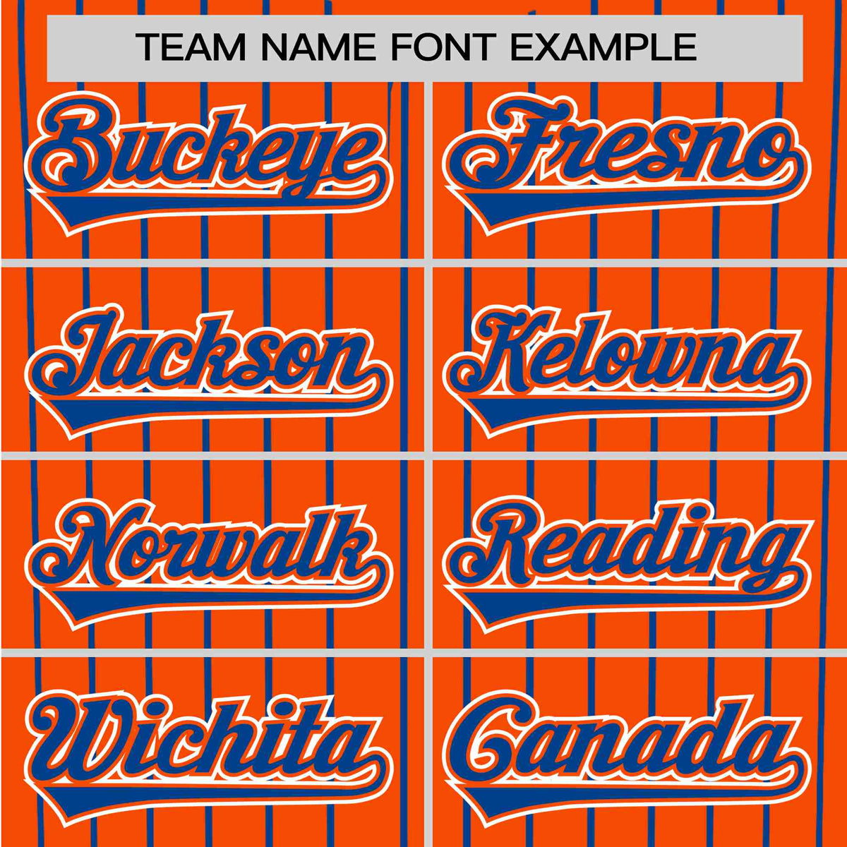 Custom Orange Blue Pinstripe Blue-White Authentic Baseball Jersey