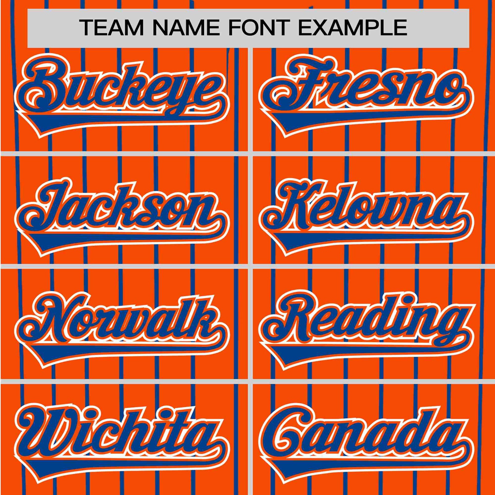 Custom Orange Blue Pinstripe Blue-White Authentic Baseball Jersey