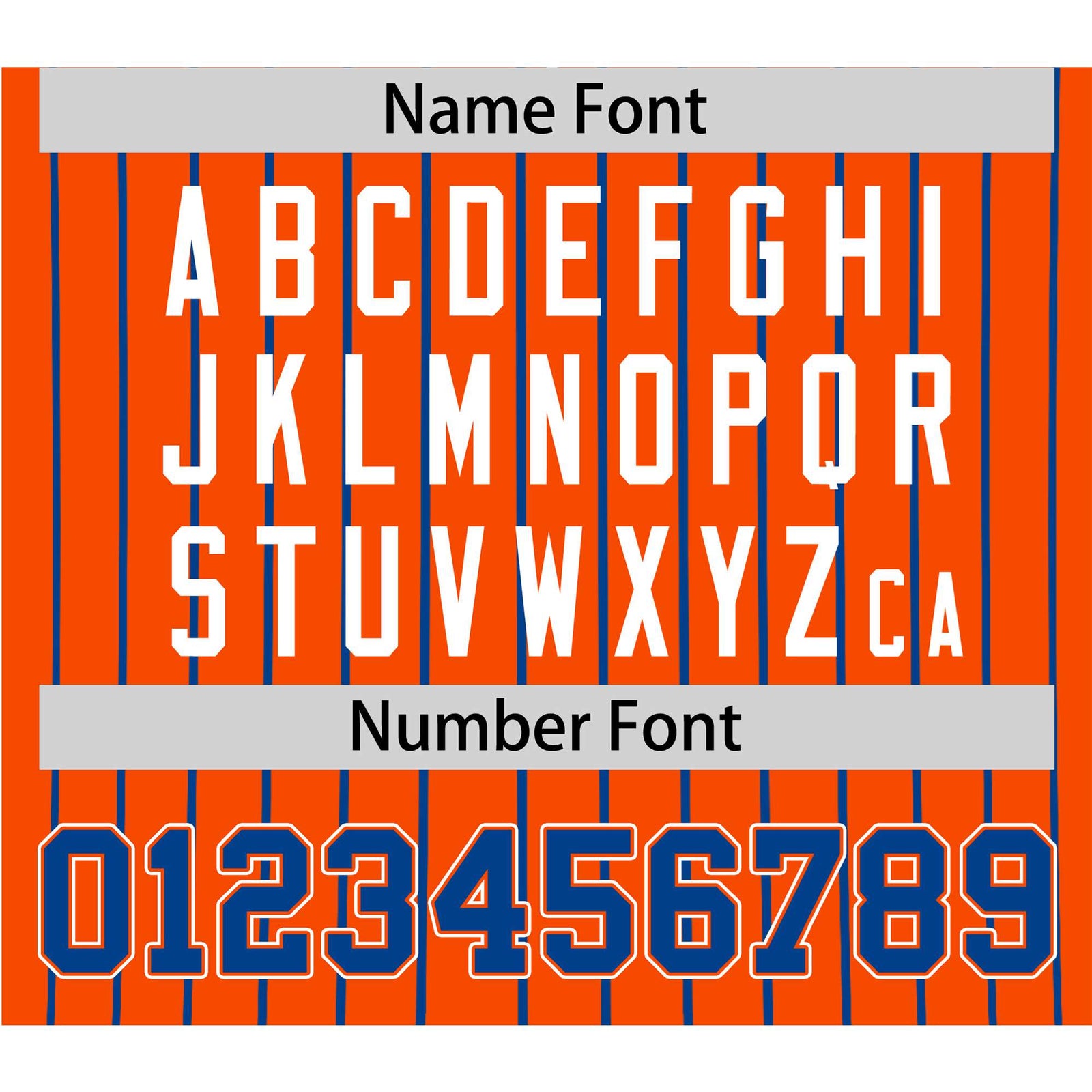 Custom Orange Blue Pinstripe Blue-White Authentic Baseball Jersey