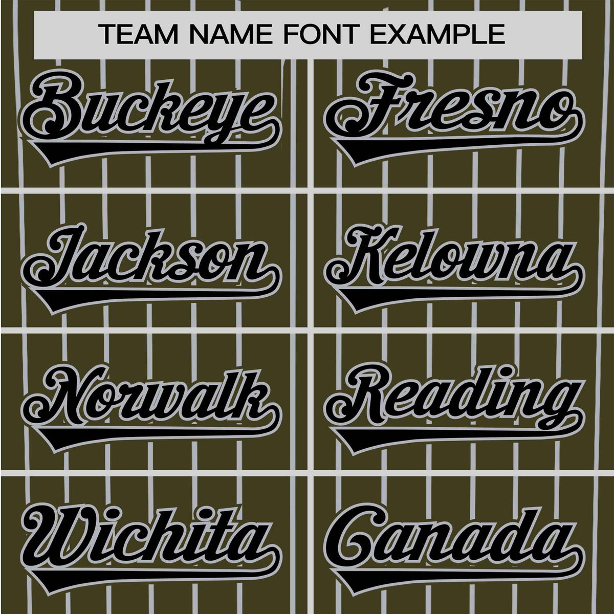 Custom Olive Black Pinstripe Black-Gray Authentic Baseball Jersey