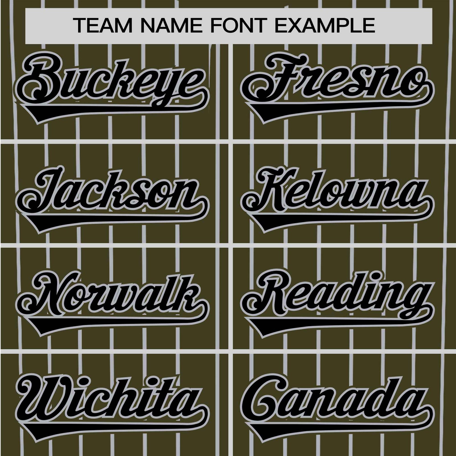 Custom Olive Black Pinstripe Black-Gray Authentic Baseball Jersey