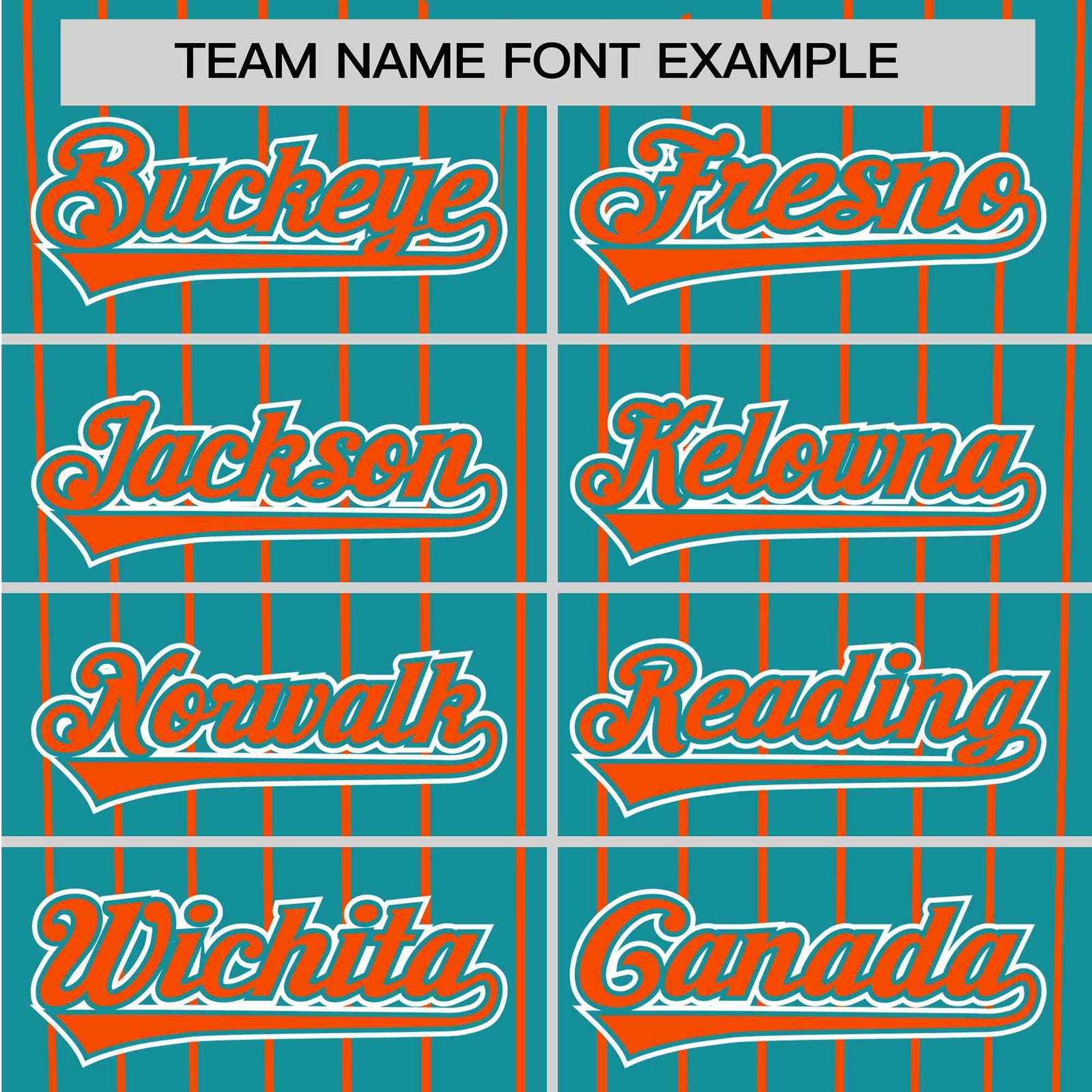 Custom Aqua Orange Pinstripe Orange-White Authentic Baseball Jersey