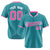 Custom Aqua Pink Pinstripe Pink-White Authentic Baseball Jersey