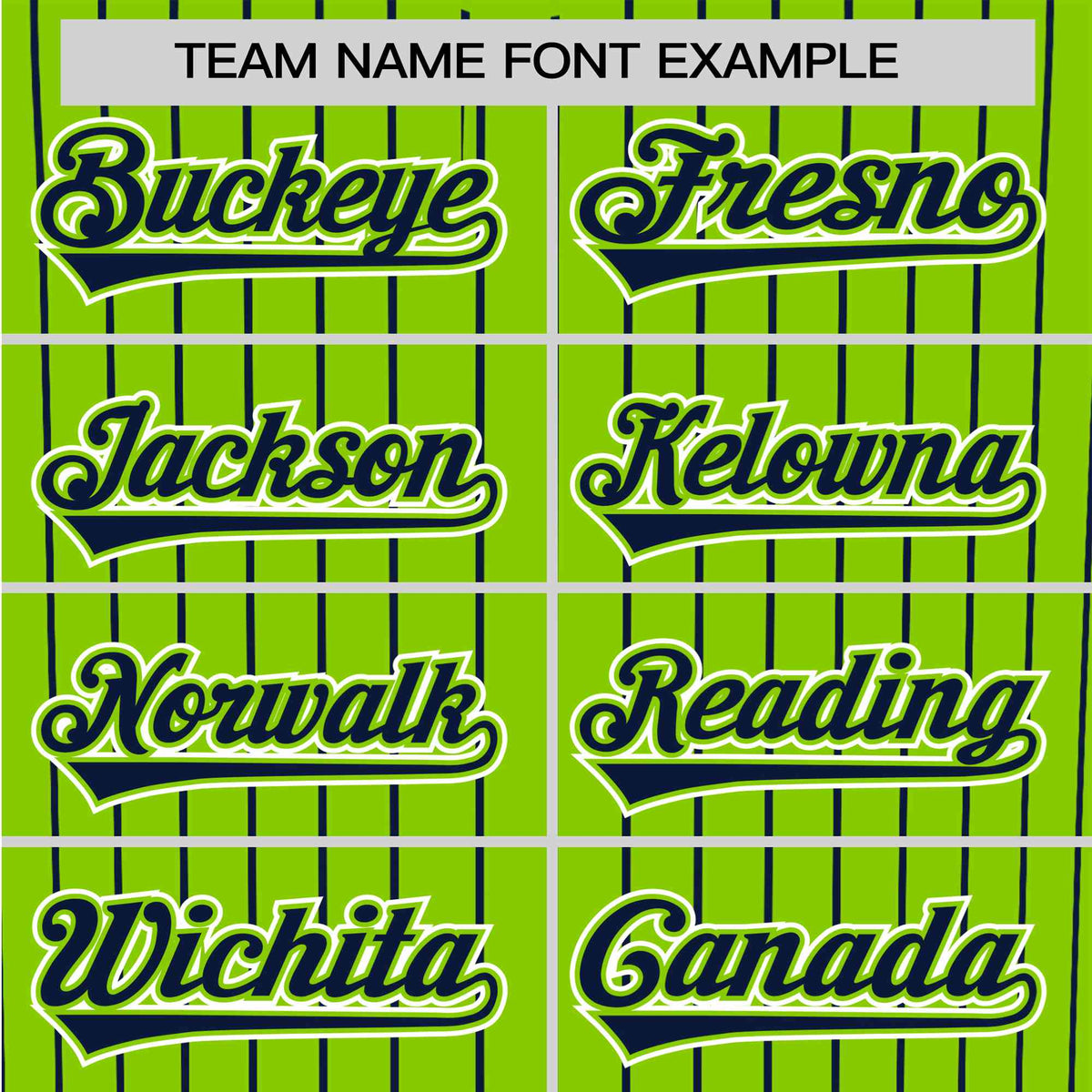 Custom Neon Green Navy Pinstripe Navy-White Authentic Baseball Jersey