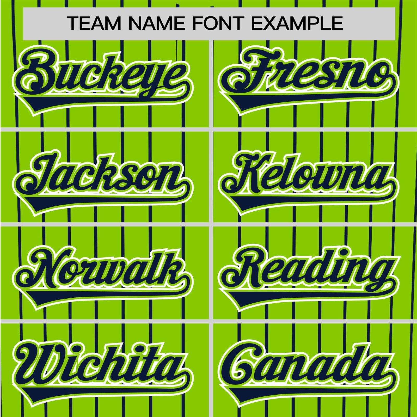 Custom Neon Green Navy Pinstripe Navy-White Authentic Baseball Jersey