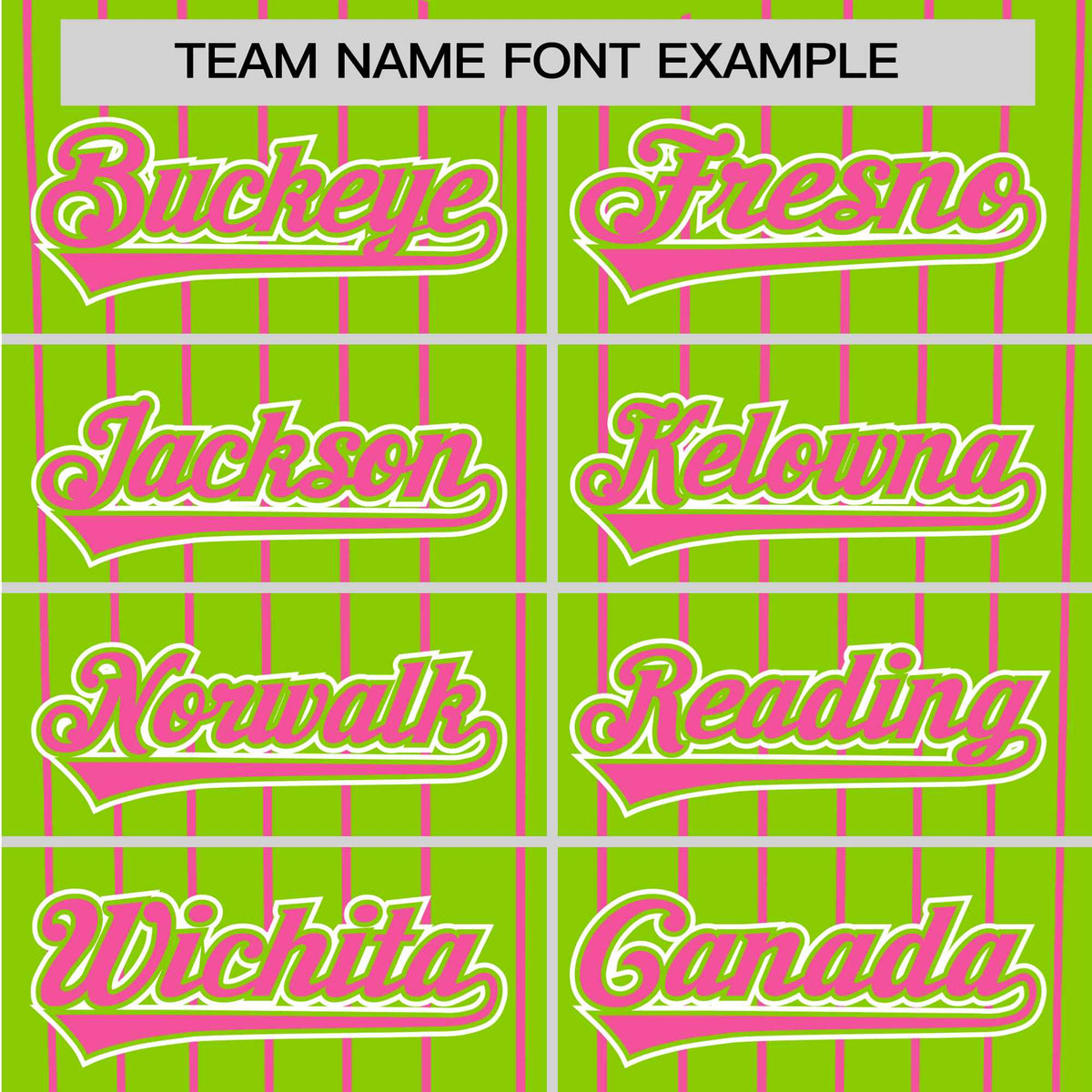 Custom Neon Green Pink Pinstripe Pink-White Authentic Baseball Jersey