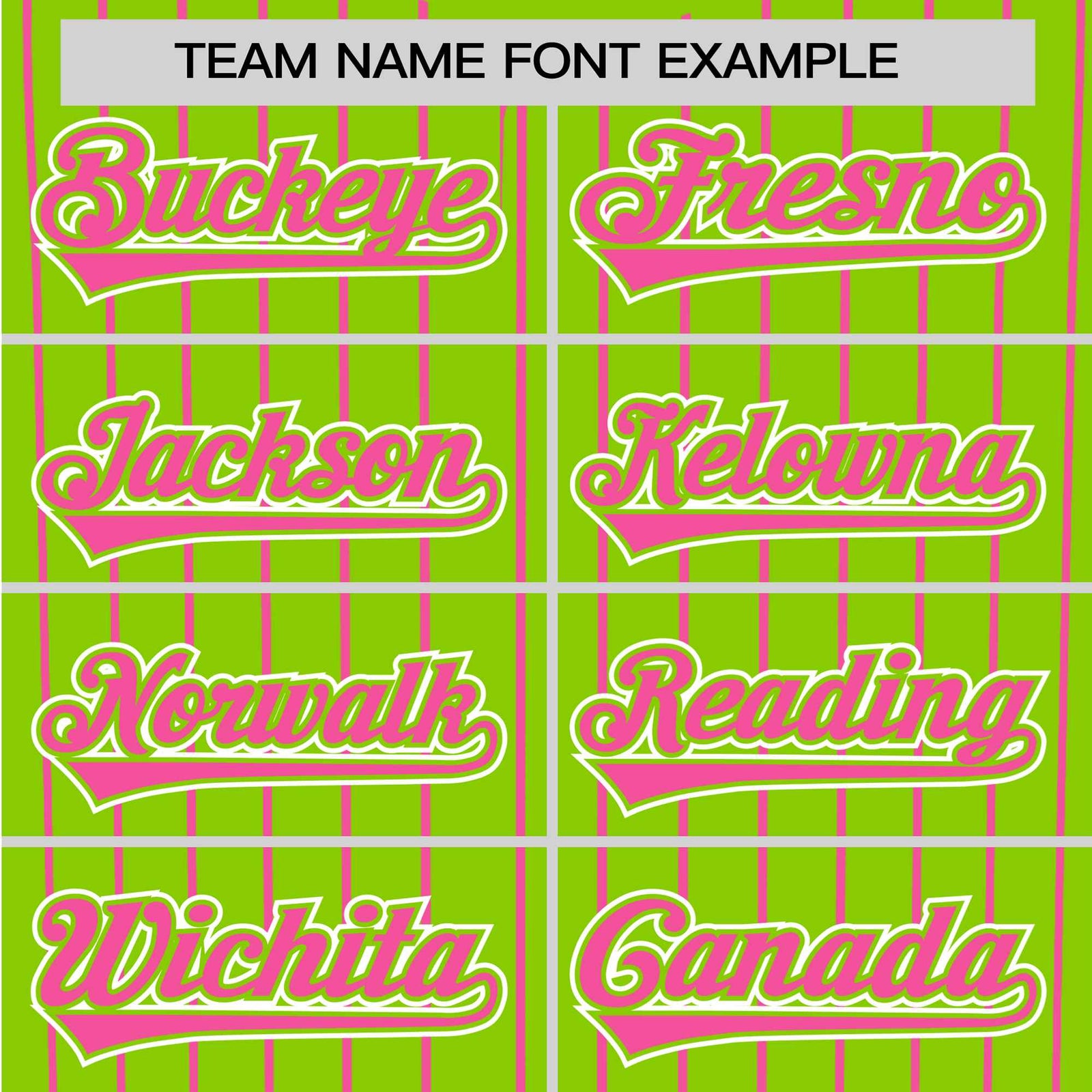 Custom Neon Green Pink Pinstripe Pink-White Authentic Baseball Jersey