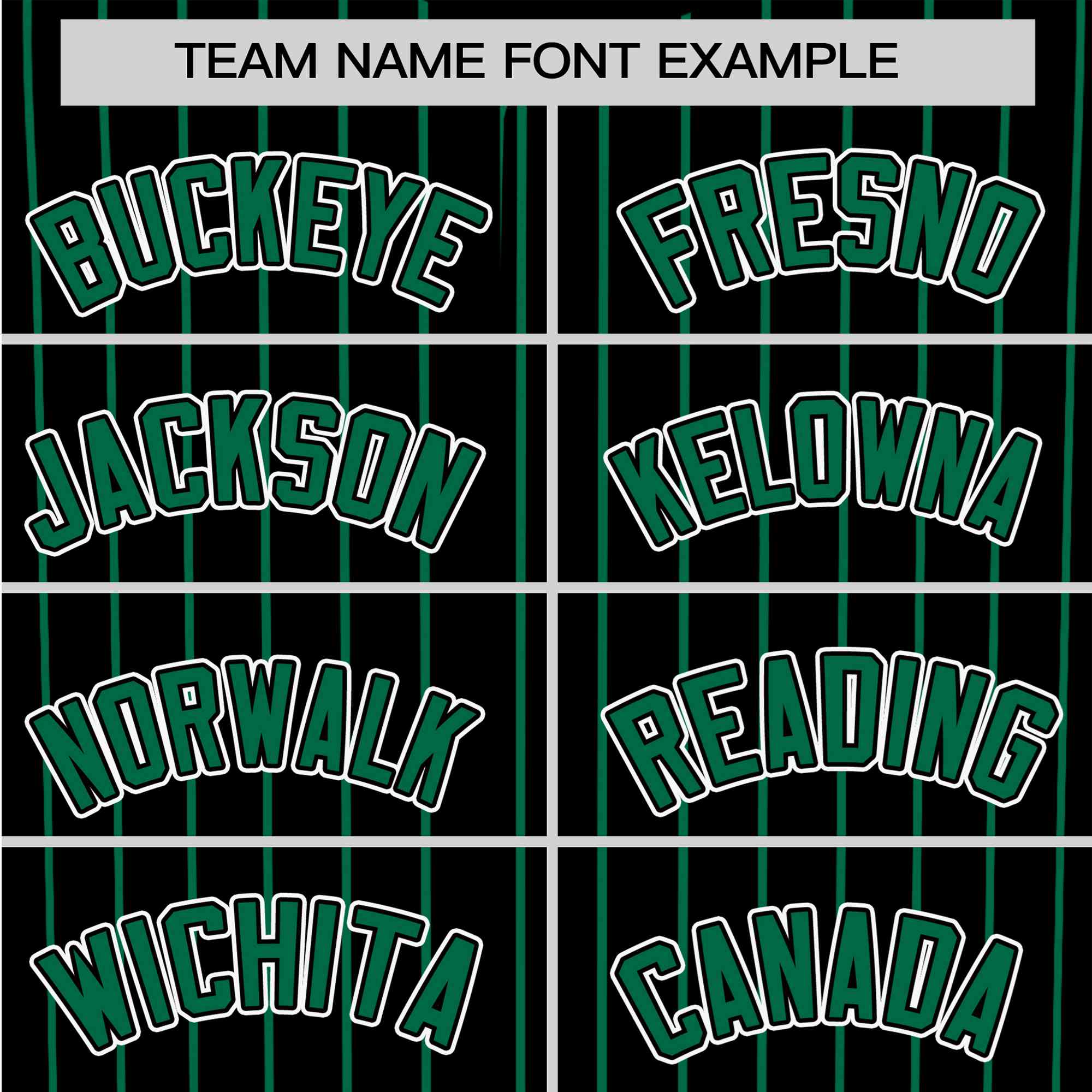 Custom Black Green Pinstripe Green-White Authentic Baseball Jersey