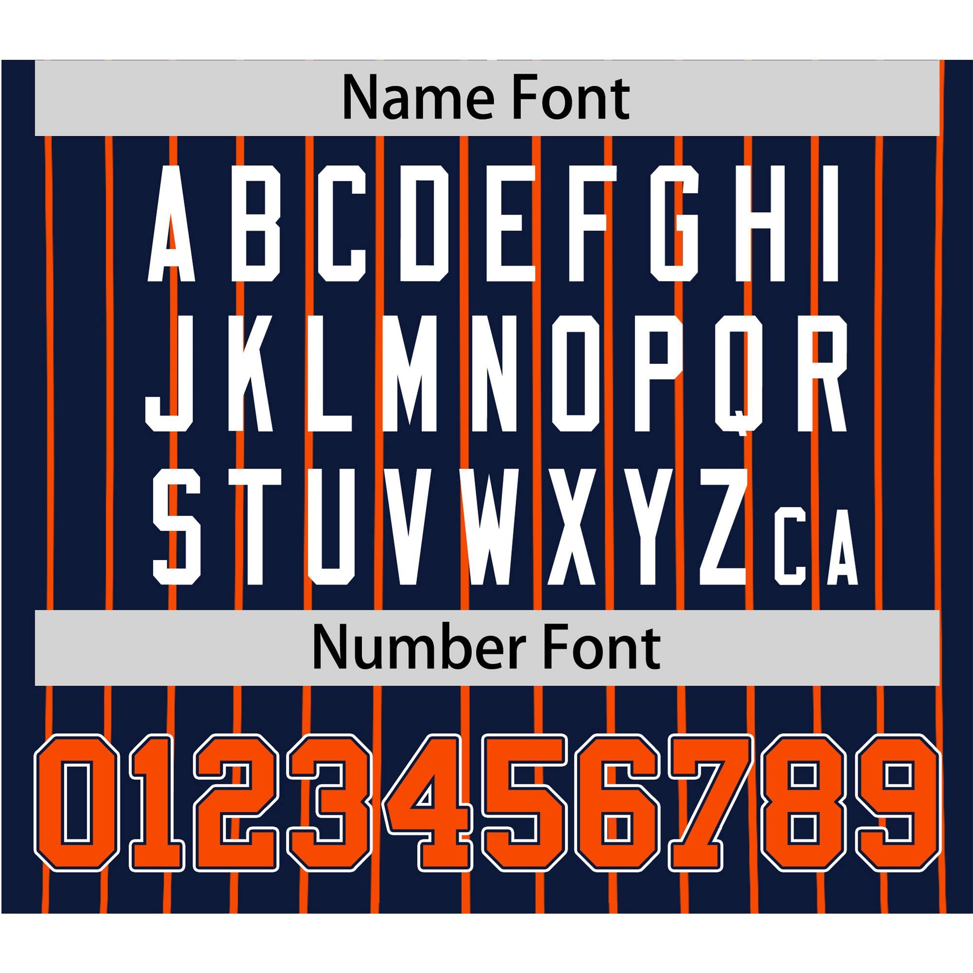 Custom Navy Orange Pinstripe Orange-White Authentic Baseball Jersey