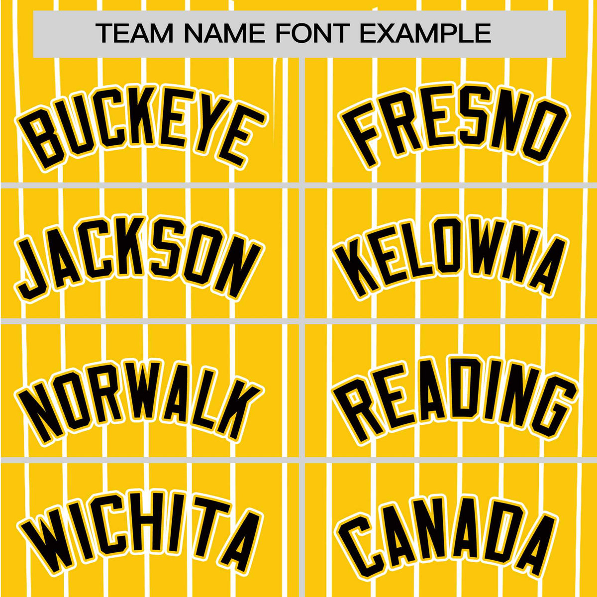 Custom Yellow White Pinstripe Black-White Authentic Baseball Jersey