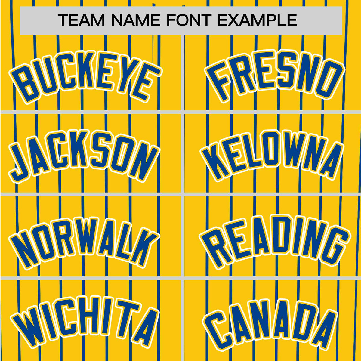 Custom Yellow Blue Pinstripe Blue-White Authentic Baseball Jersey