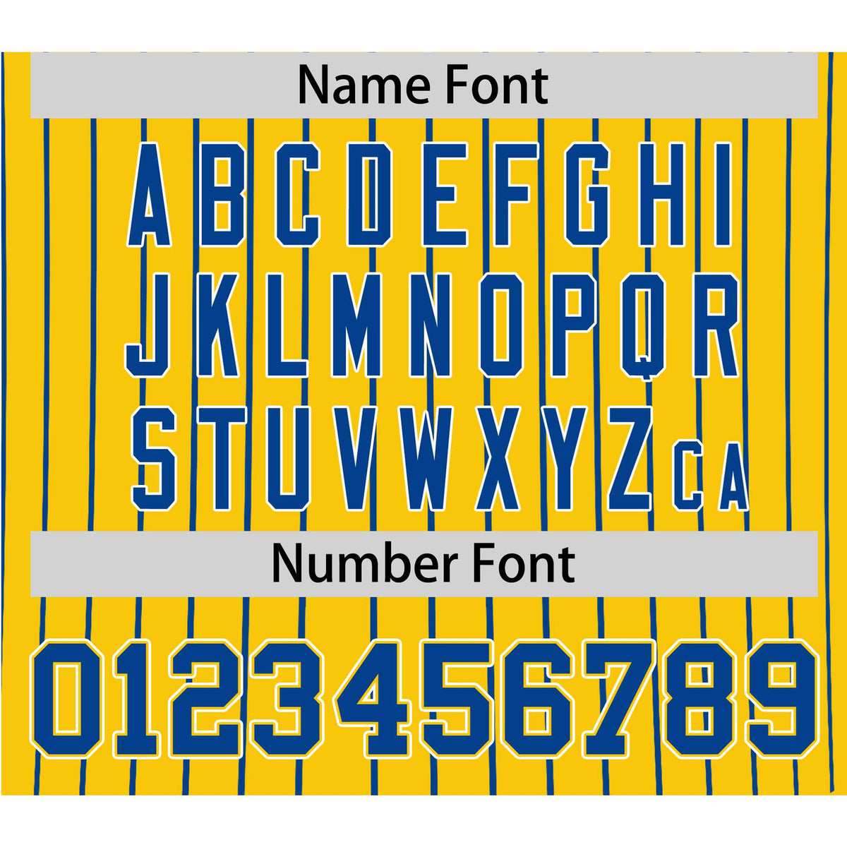 Custom Yellow Blue Pinstripe Blue-White Authentic Baseball Jersey