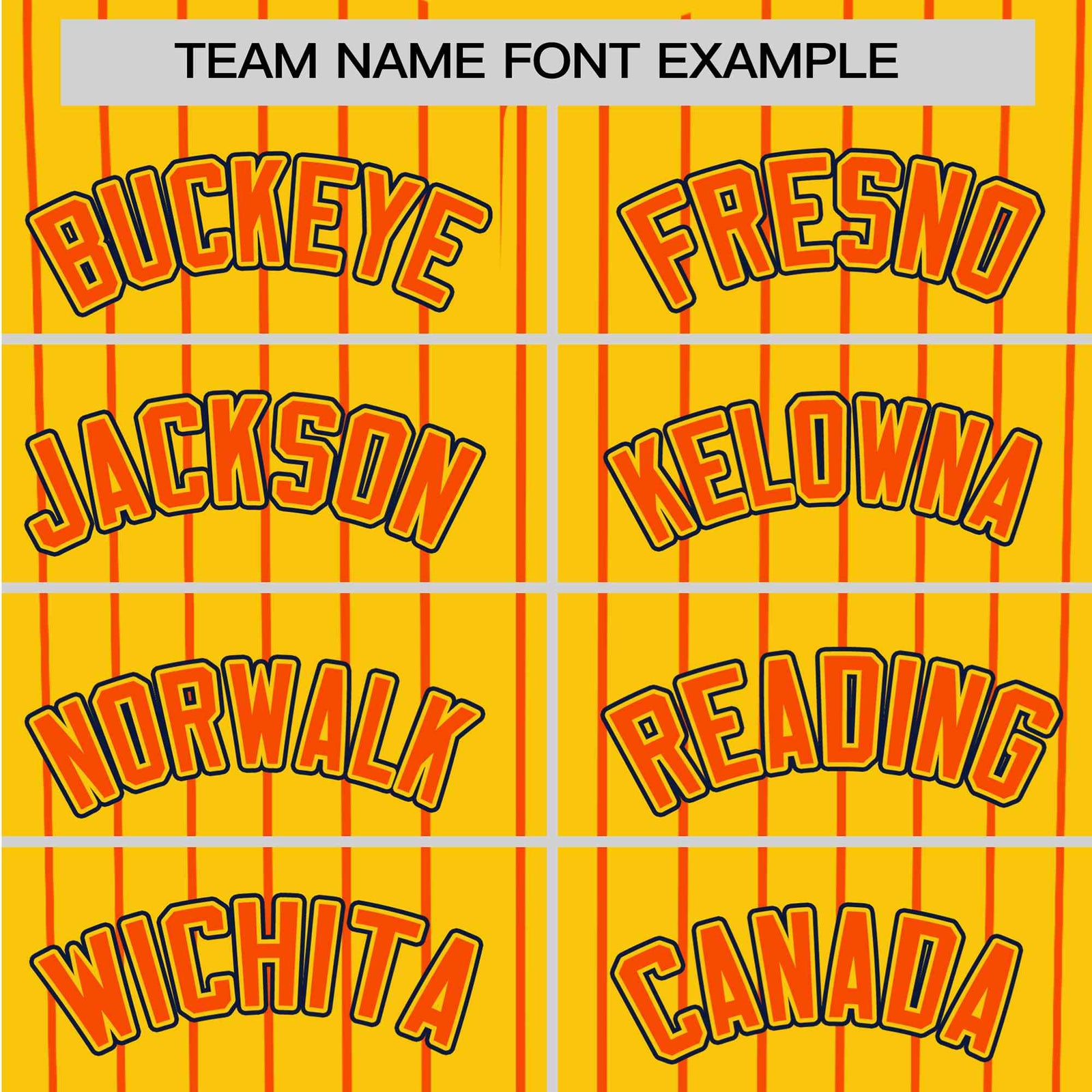 Custom Yellow Orange Pinstripe Orange-Black Authentic Baseball Jersey