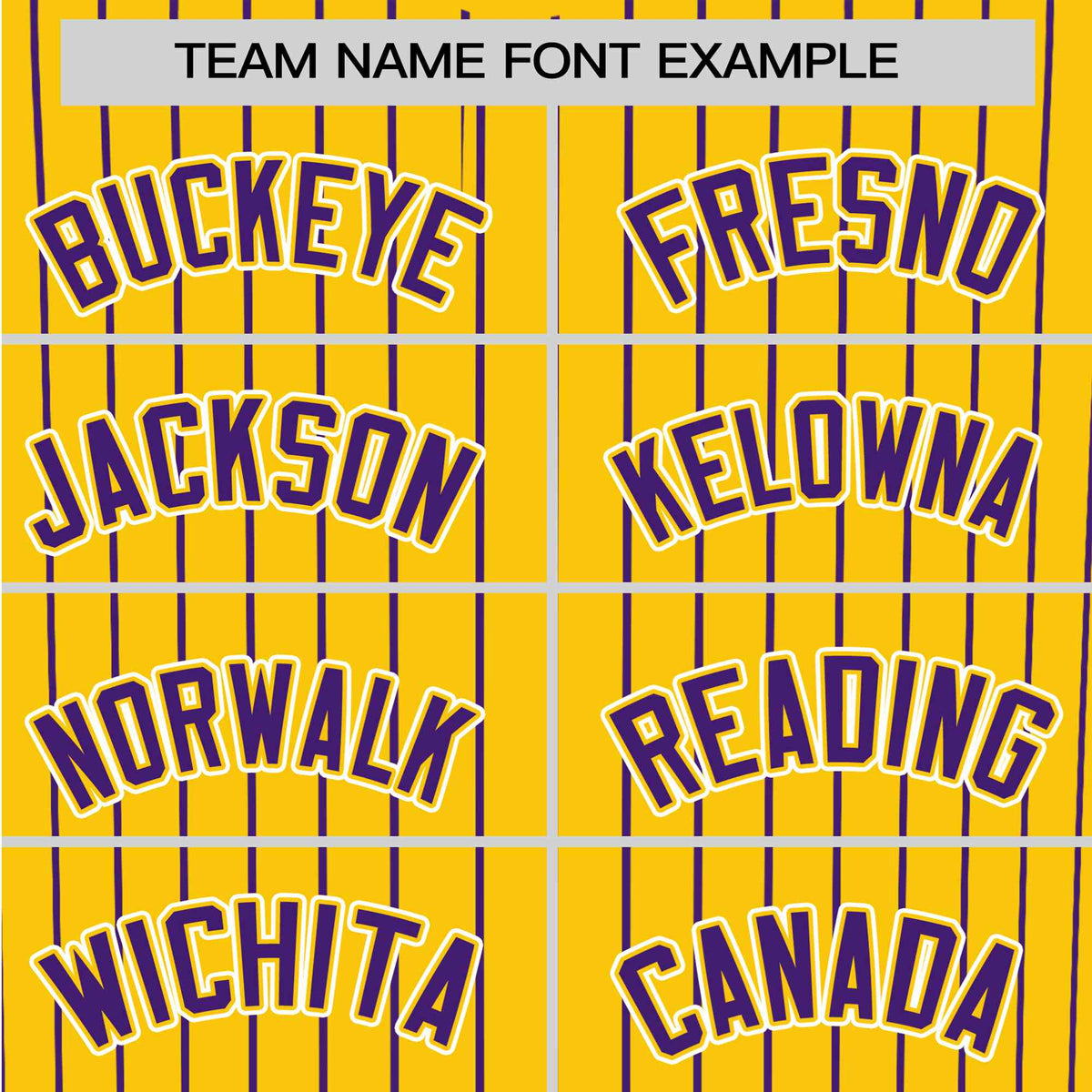 Custom Yellow Purple Pinstripe Purple-White Authentic Baseball Jersey