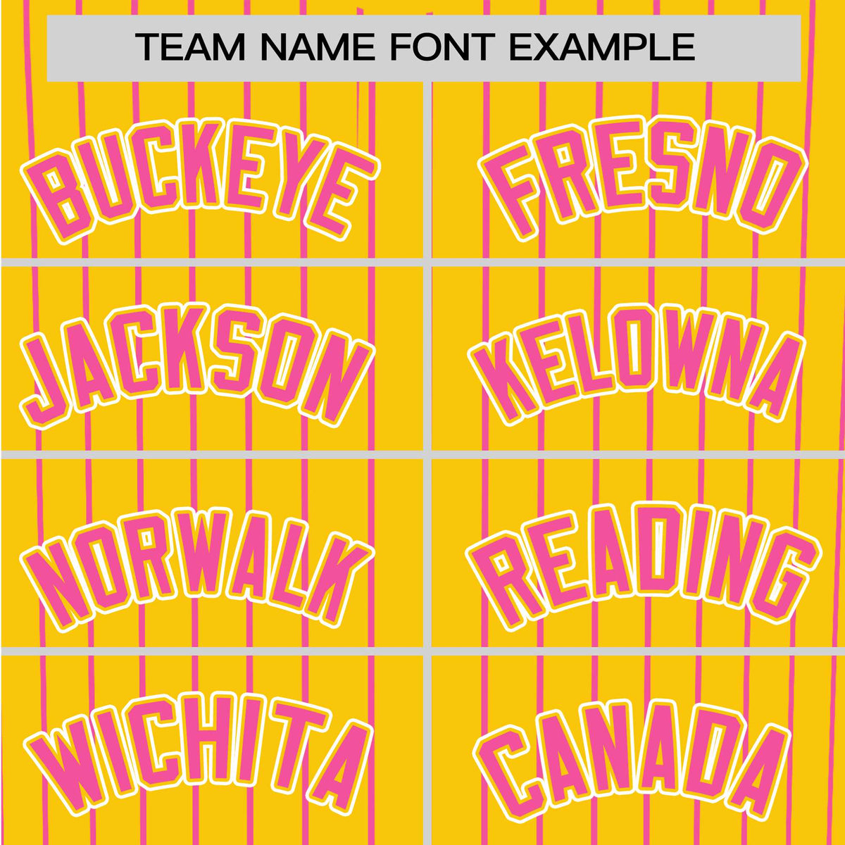 Custom Yellow Pink Pinstripe Pink-White Authentic Baseball Jersey