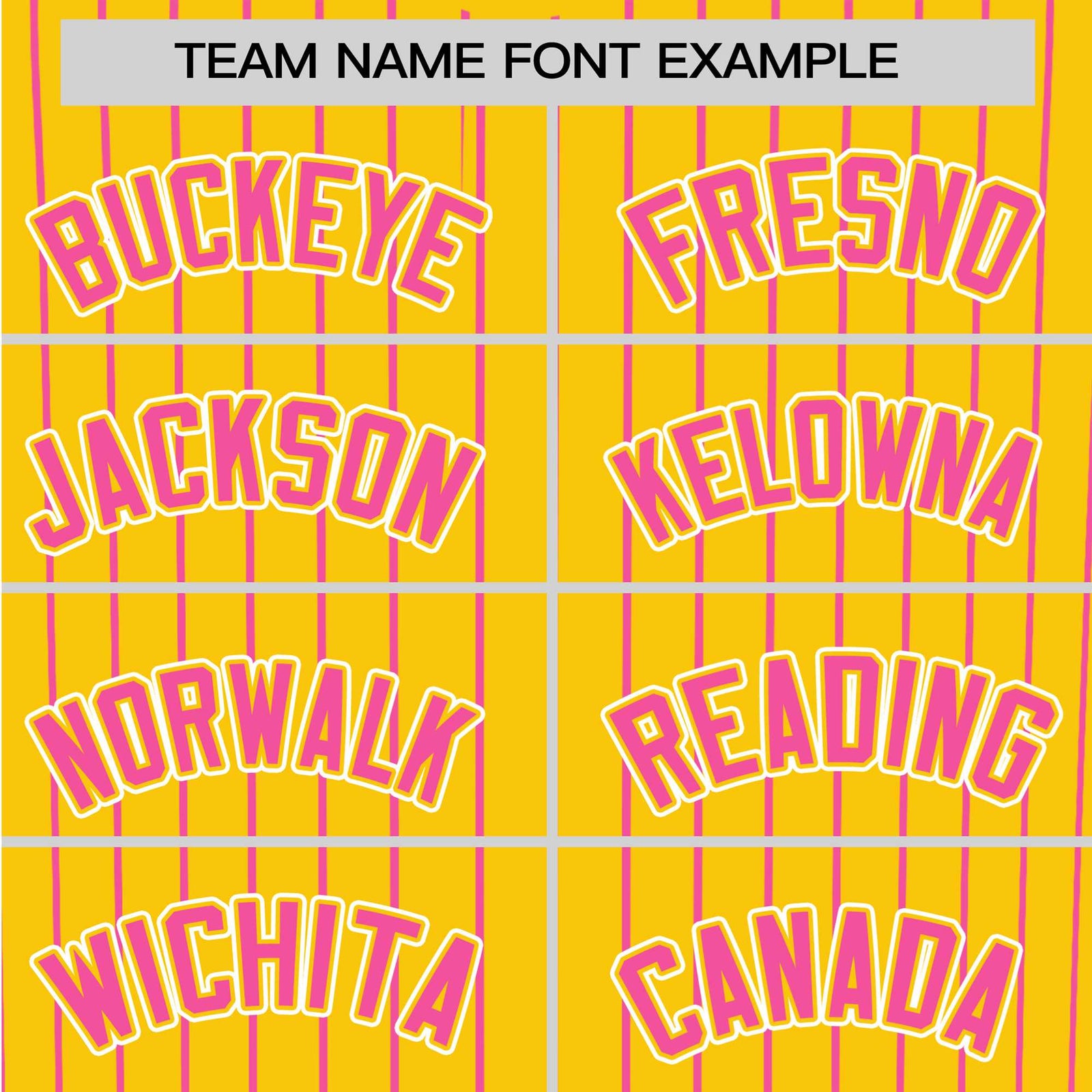 Custom Yellow Pink Pinstripe Pink-White Authentic Baseball Jersey