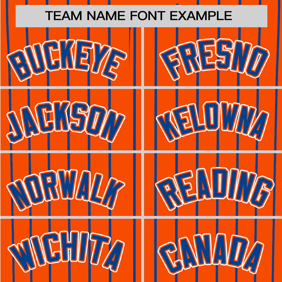 Custom Orange Blue Pinstripe Blue-White Authentic Baseball Jersey