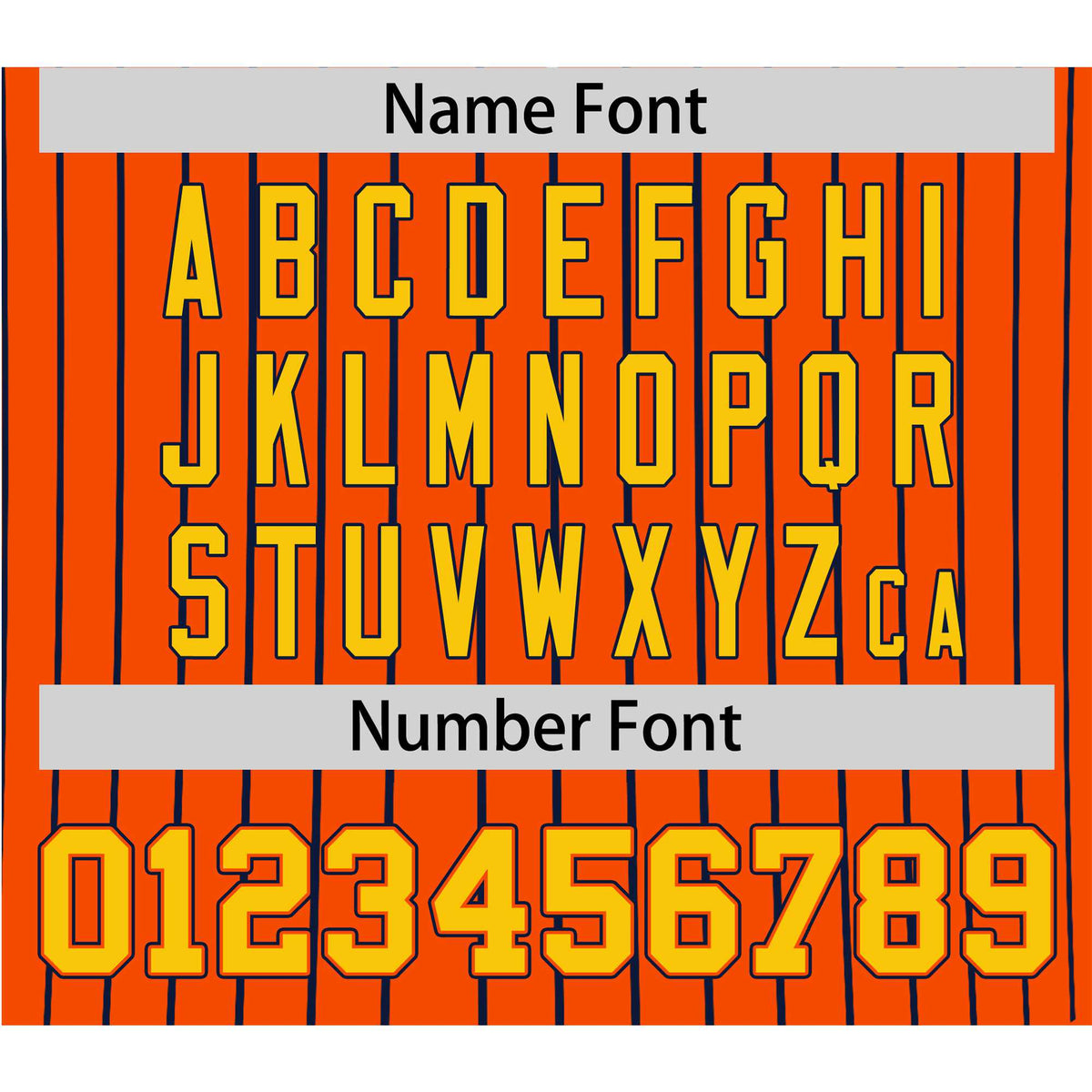 Custom Orange Navy Pinstripe Gold-Navy Authentic Baseball Jersey