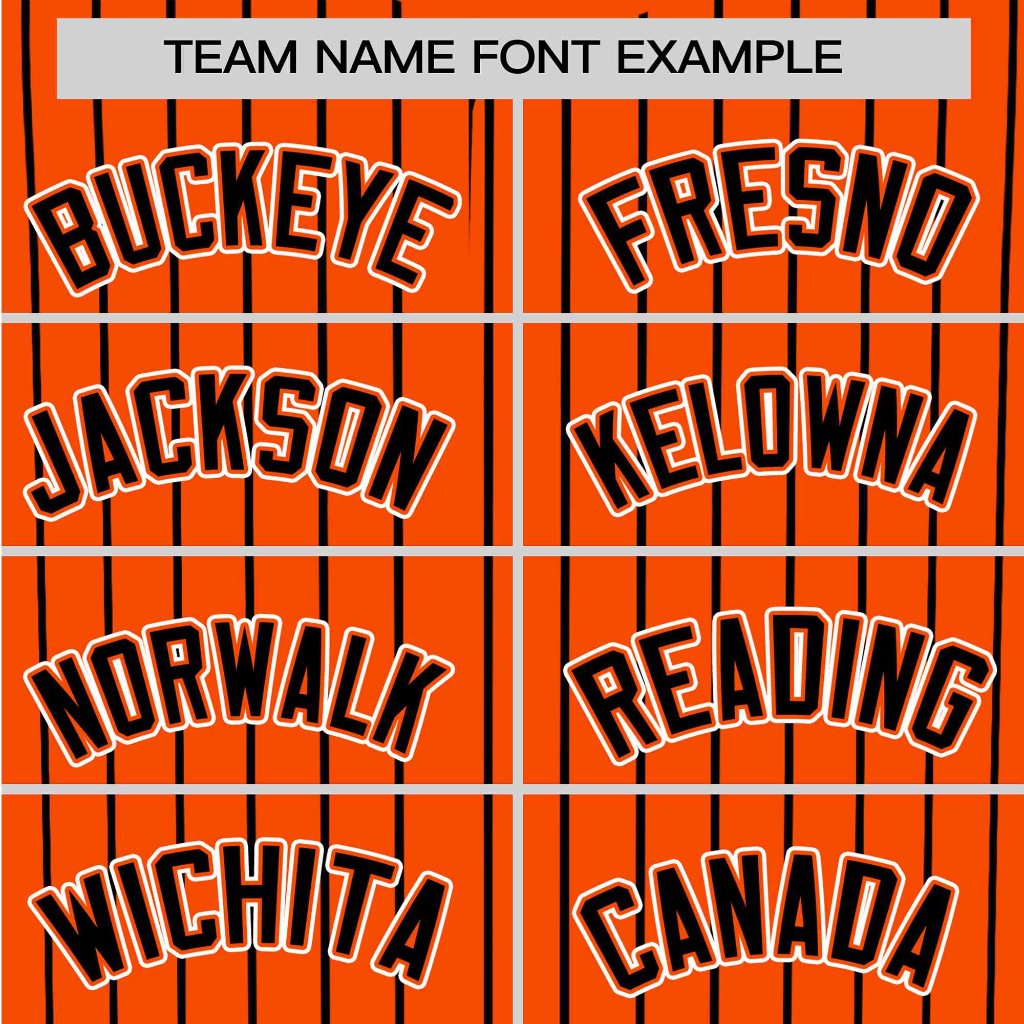 Custom Orange Black Pinstripe Black-White Authentic Baseball Jersey