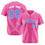 Custom Pink Blue Pinstripe Blue-White Authentic Baseball Jersey