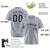 Custom Gray Navy Pinstripe Navy-White Authentic Baseball Jersey