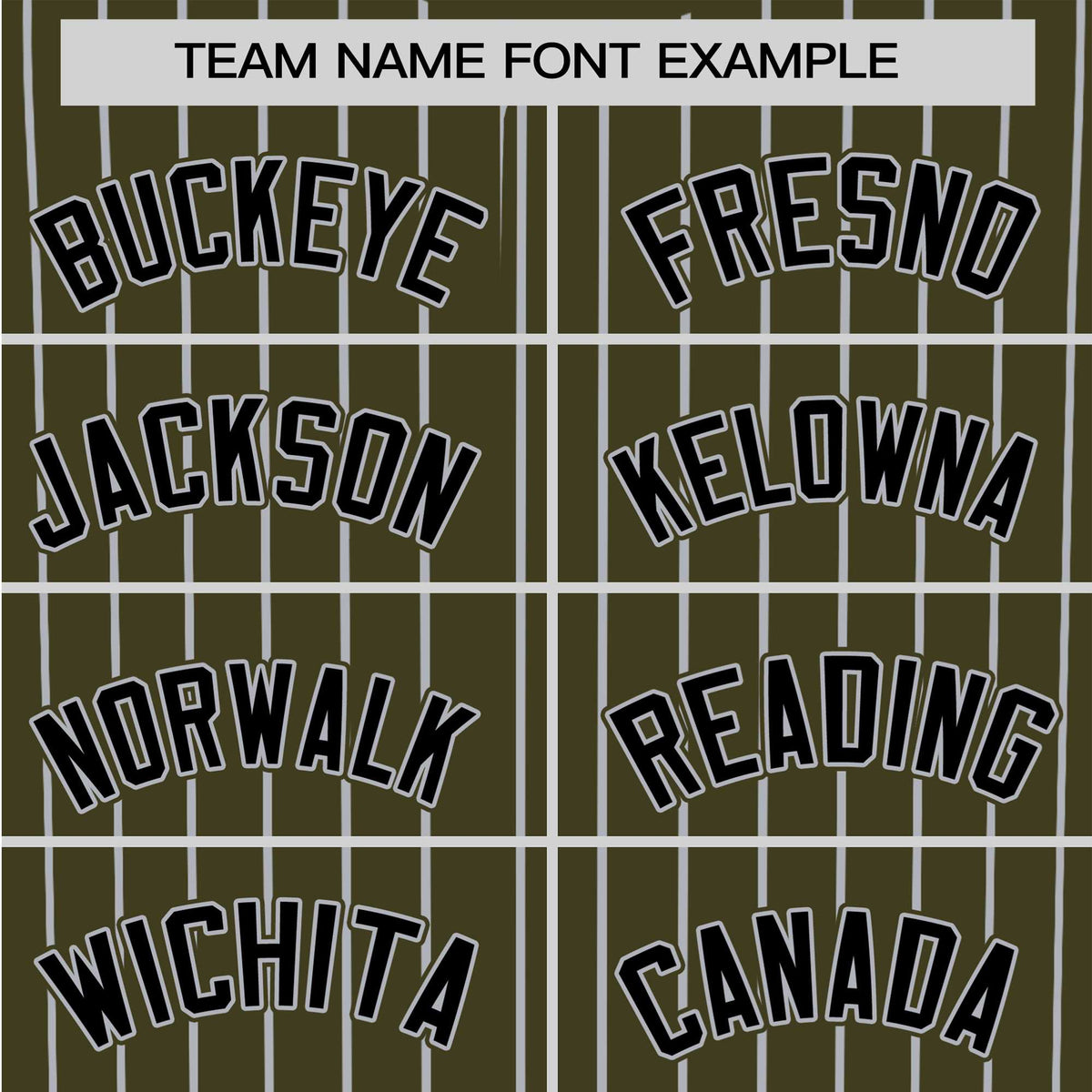 Custom Olive Black Pinstripe Black-Gray Authentic Baseball Jersey