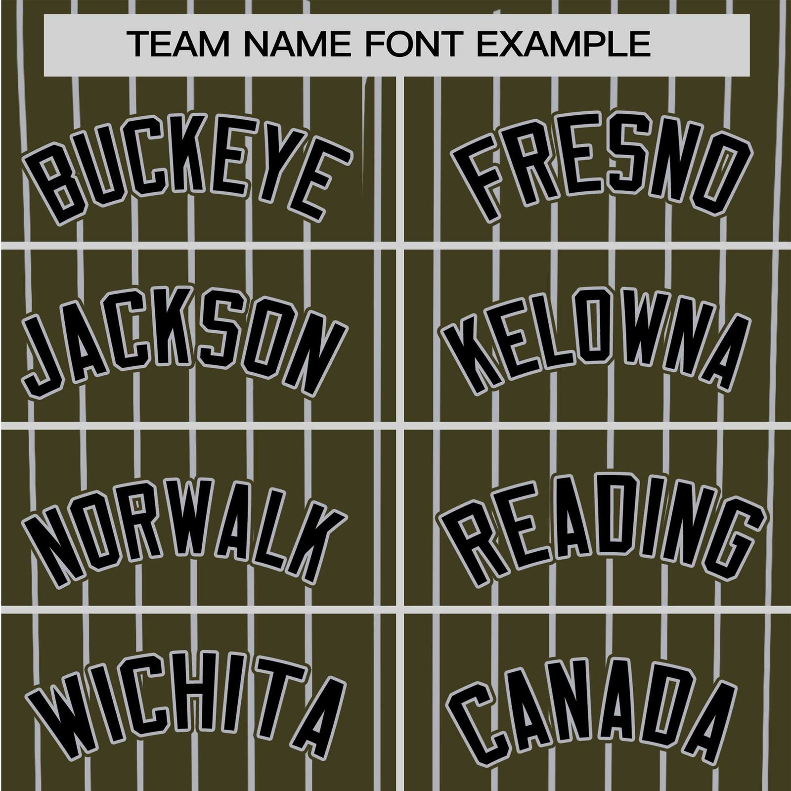 Custom Olive Black Pinstripe Black-Gray Authentic Baseball Jersey