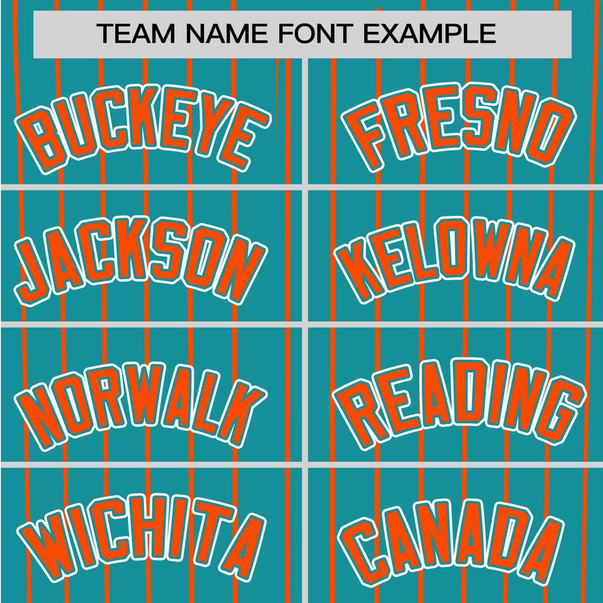 Custom Aqua Orange Pinstripe Orange-White Authentic Baseball Jersey